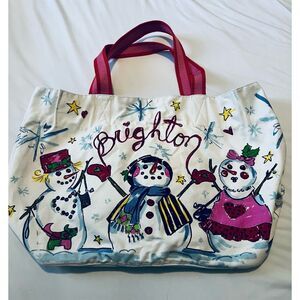 Brighton Christmas snowman large tote bag